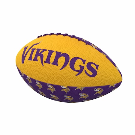 Logo Brands Minnesota Vikings Repeating Mini-Size Rubber Football 618-93MR-3